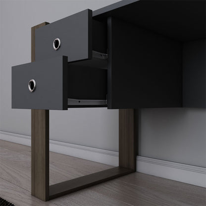 Work desk Astin pakoworld melamine grey-walnut 138x60x72cm