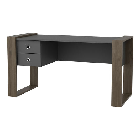 Work desk Astin pakoworld melamine grey-walnut 138x60x72cm