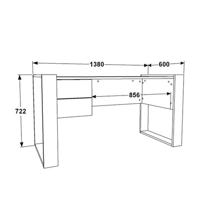 Work desk Astin pakoworld melamine white 138x60x72cm