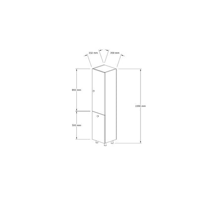 Cabinet Gingo pakoworld melamine white 33x35x159cm