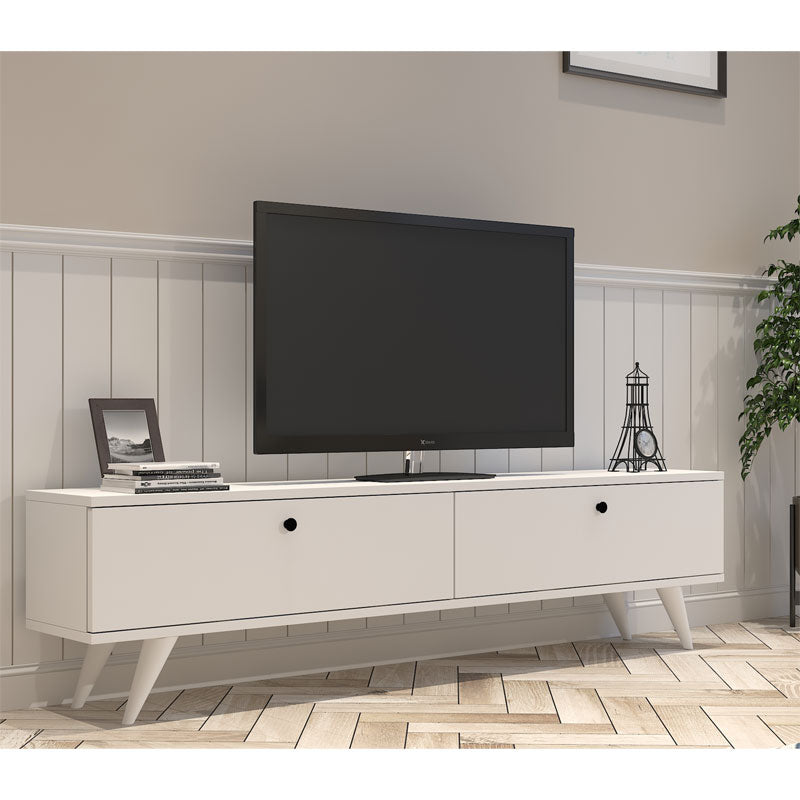 Floxie pakoworld melamine TV cabinet white 160x25x35cm