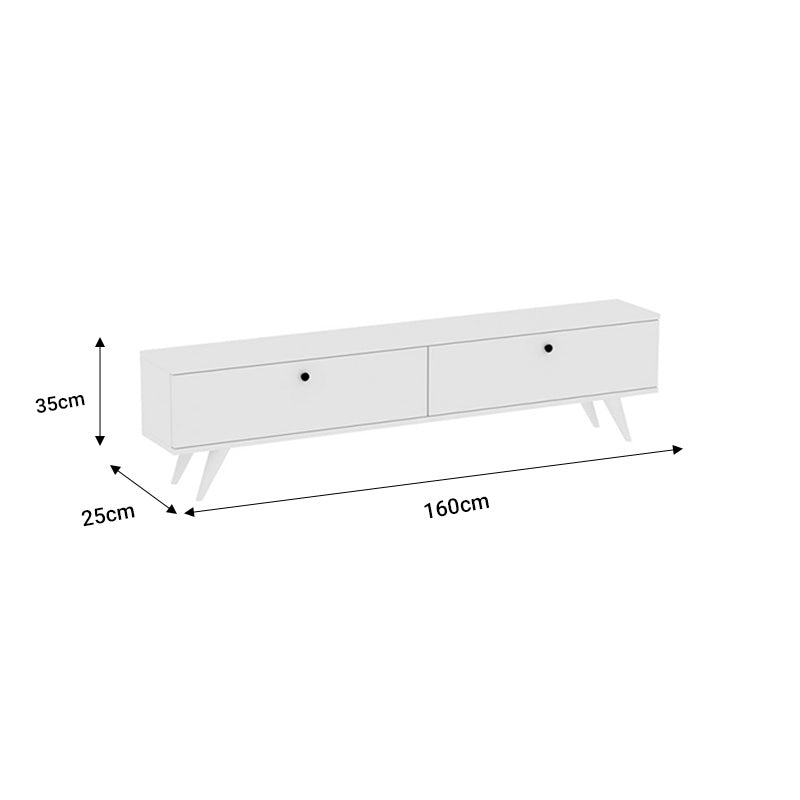 Floxie pakoworld melamine TV cabinet white 160x25x35cm