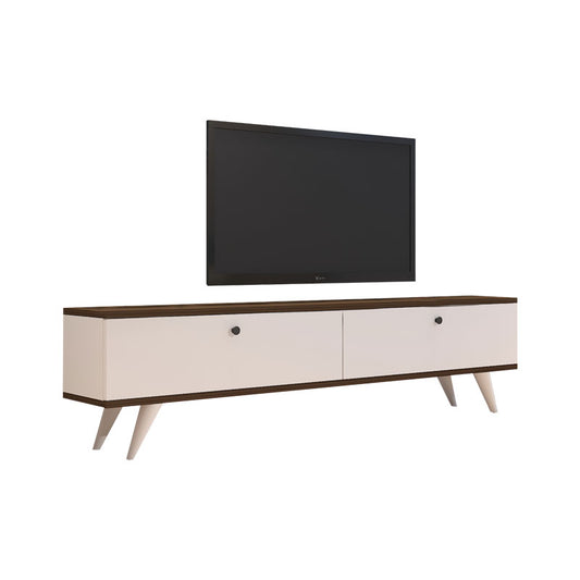 Floxie pakoworld melamine TV cabinet white-walnut 160x25x35cm