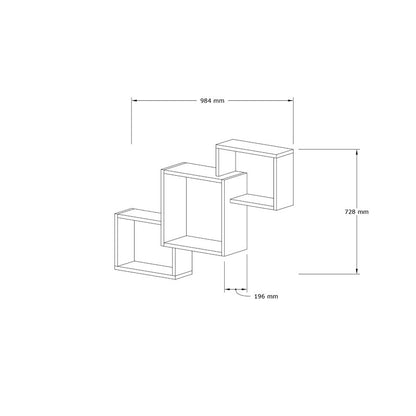 Wall shelf Byran pakoworld in white colour 98x20x73cm