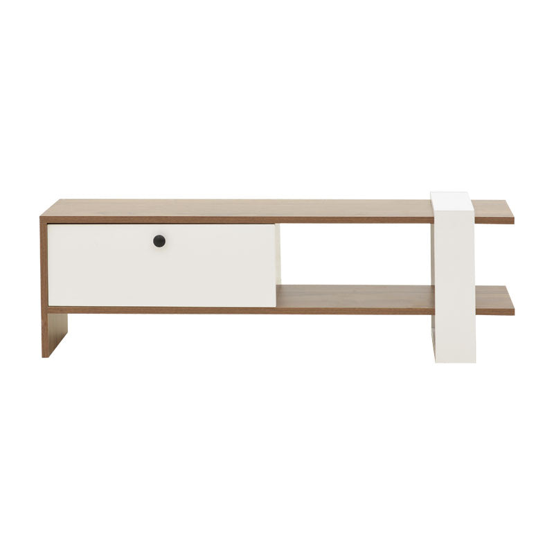 Tv set Salon pakoworld in white-walnut color 120x25x37cm