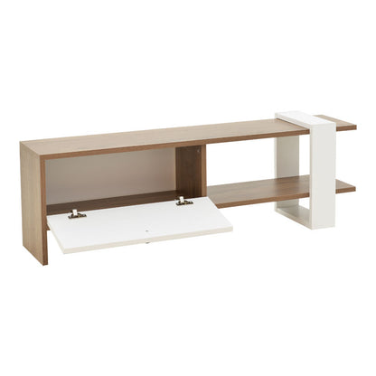 Tv set Salon pakoworld in white-walnut color 120x25x37cm