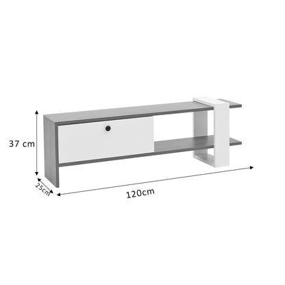 Tv set Salon pakoworld in white-walnut color 120x25x37cm