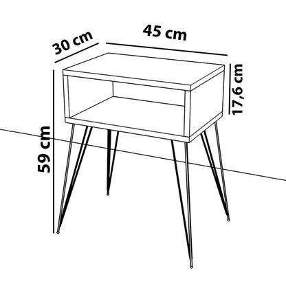 Nighstand Naida pakoworld white melamine 45x30x57cm