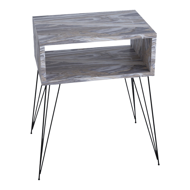 Nighstand Naida pakoworld grey marble melamine 45x30x59cm