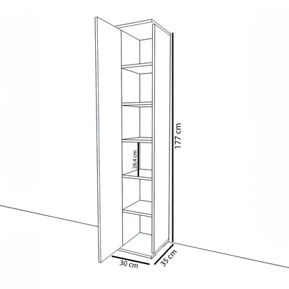 Entrance furniture-hanger Ridi pakoworld white-walnut melamine 30x35x177cm