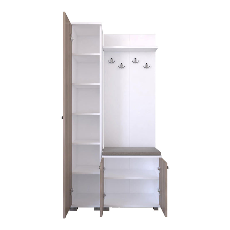 Entrance furniture-hanger Wardo pakoworld walnut melamine 90x33x177cm