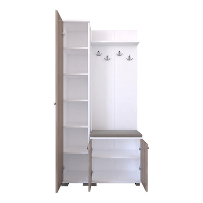 Entrance furniture-hanger Wardo pakoworld walnut melamine 90x33x177cm