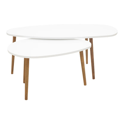 Monty white-natural melamine coffee table 116x46x6cm