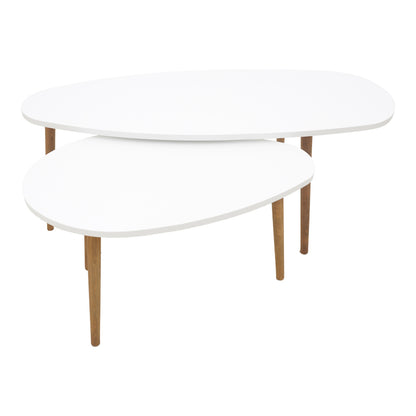 Monty white-natural melamine coffee table 116x46x6cm