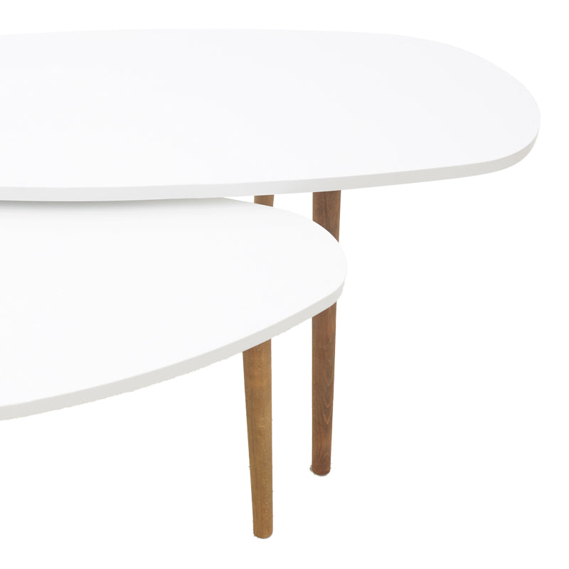 Monty white-natural melamine coffee table 116x46x6cm