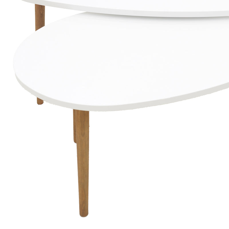 Monty white-natural melamine coffee table 116x46x6cm