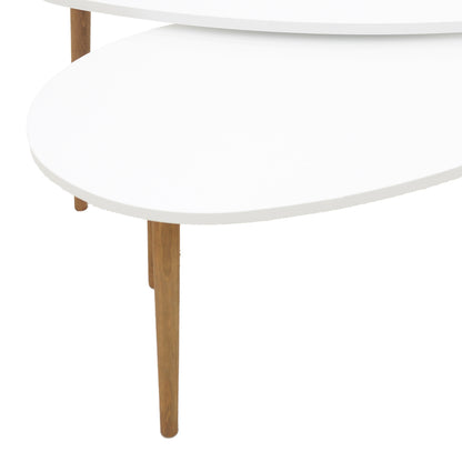 Monty white-natural melamine coffee table 116x46x6cm