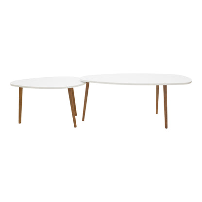 Monty white-natural melamine coffee table 116x46x6cm