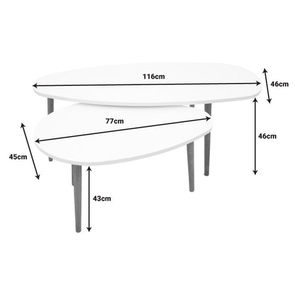 Monty white-natural melamine coffee table 116x46x6cm