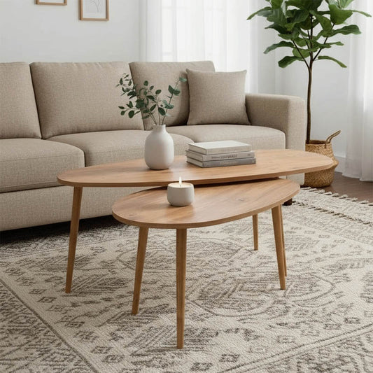 Monty melamine natural coffee table 116x46x46cm