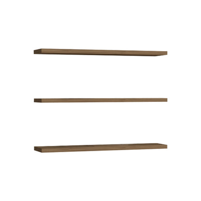 Wall shelf Edna melamine in walnut shade 60x14.5x1.8cm