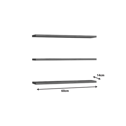 Edna pakoworld melamine wall shelf in white shade 60x14.5x1.8cm