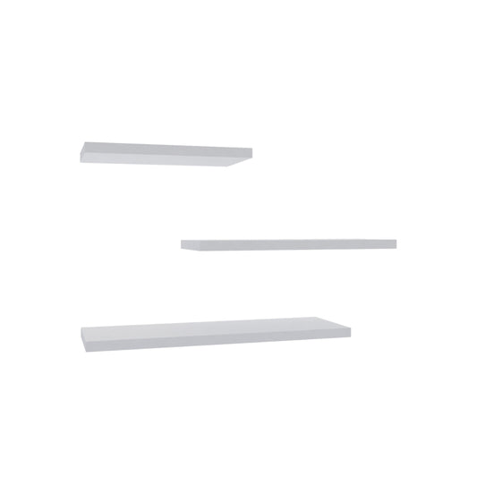 Wall shelf Leila set of 3 melamine in white shade
