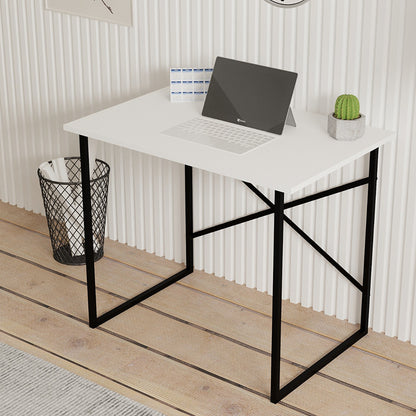 Zayn pakoworld desk black metal and melamine in white shade 90x60x70cm