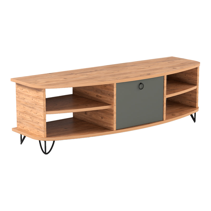 TV cabinet Ukane pakoworld melamine in natural and anthracite shade 136x44x48cm