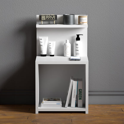 Kassito pakoworld melamine bedside table in white shade 35x32x63cm