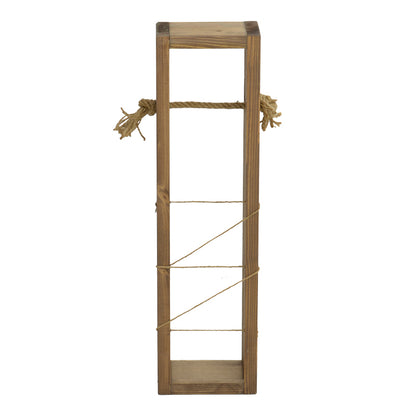 Floor-standing bathroom paper holder Culo pakoworld in walnut color 10x10x60cm