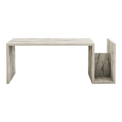 Poko coffee table in white-grey marble color 86.8x50x32.4cm