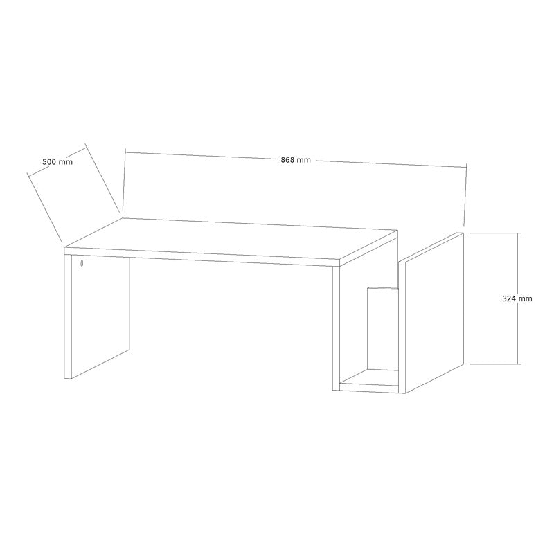 Poko coffee table in white-grey marble color 86.8x50x32.4cm