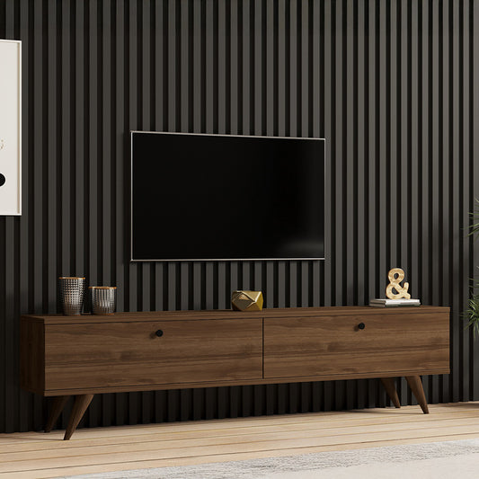 Jate TV cabinet in walnut 160x25x40cm