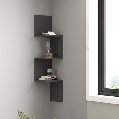 Corner wall shelf Insta pakoworld in anthracite 25x25x105.5cm