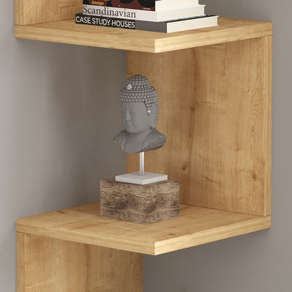 Corner wall shelf Insta pakoworld in oak 25x25x105.5cm