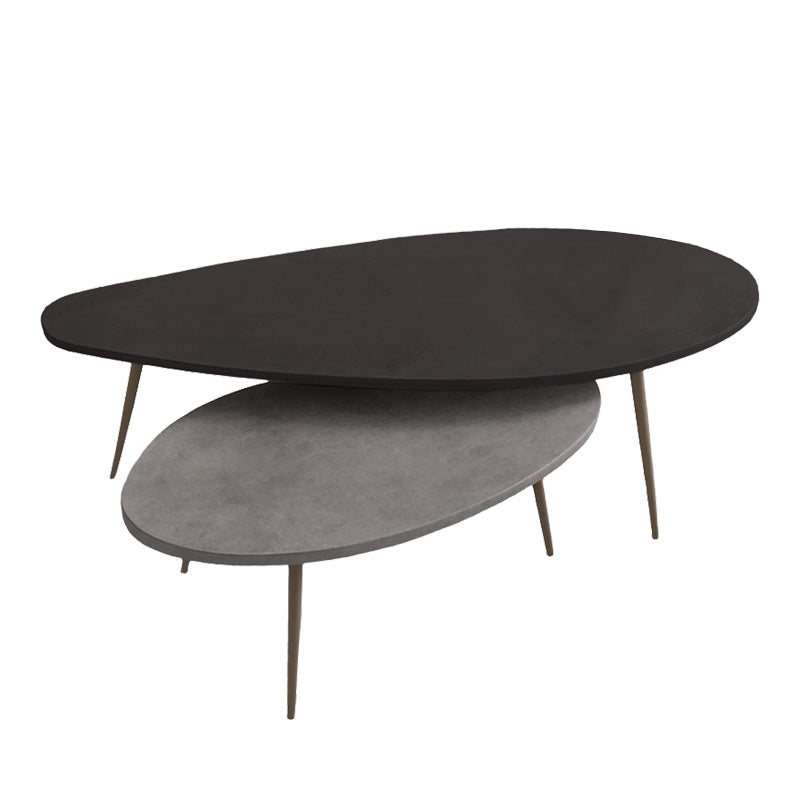 Monty pakoworld 2pcs coffee table in black-gray shade 116x46x46cm