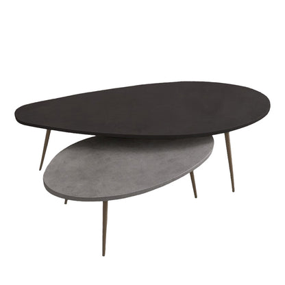 Monty pakoworld 2pcs coffee table in black-gray shade 116x46x46cm