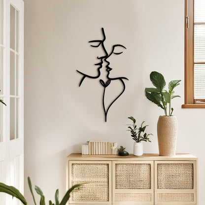 Wall deco Lovia black metal 28x0.15x50cm