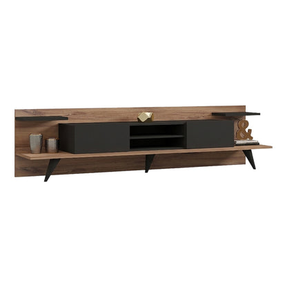 Tv stand Astry walnut with anthracite color 180x36.8x45cm