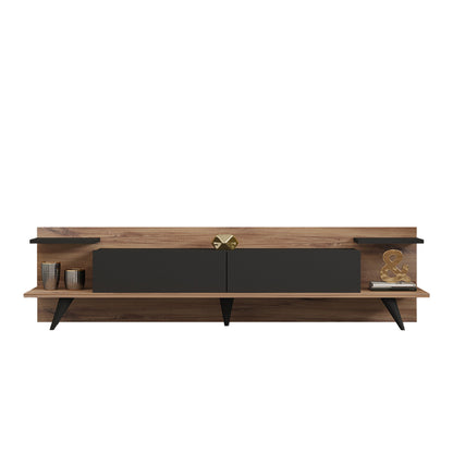 Tv stand Astry walnut with anthracite color 180x36.8x45cm
