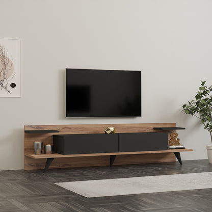 Tv stand Astry walnut with anthracite color 180x36.8x45cm