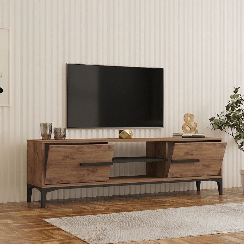 Tv stand Eslem oak with anthracite color 160x34.6x45cm