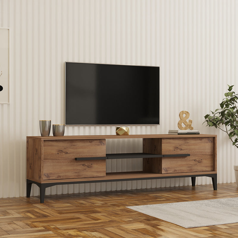 Tv stand Eslem pakoworld oak with anthracite color 160x34.6x45cm