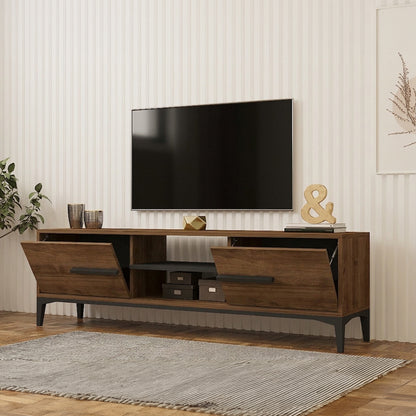 Tv stand Eslem walnut with anthracite color 160x34.6x45cm