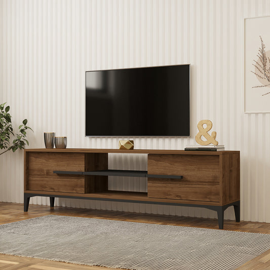 Tv stand Eslem walnut with anthracite color 160x34.6x45cm