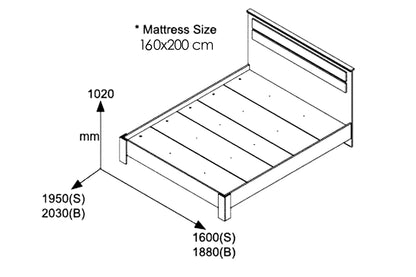 Double bed Olympus pakoworld in castillo-toro colour 160x200