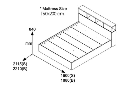 Double bed Olympus pakoworld in castillo-toro colour oak 160x200