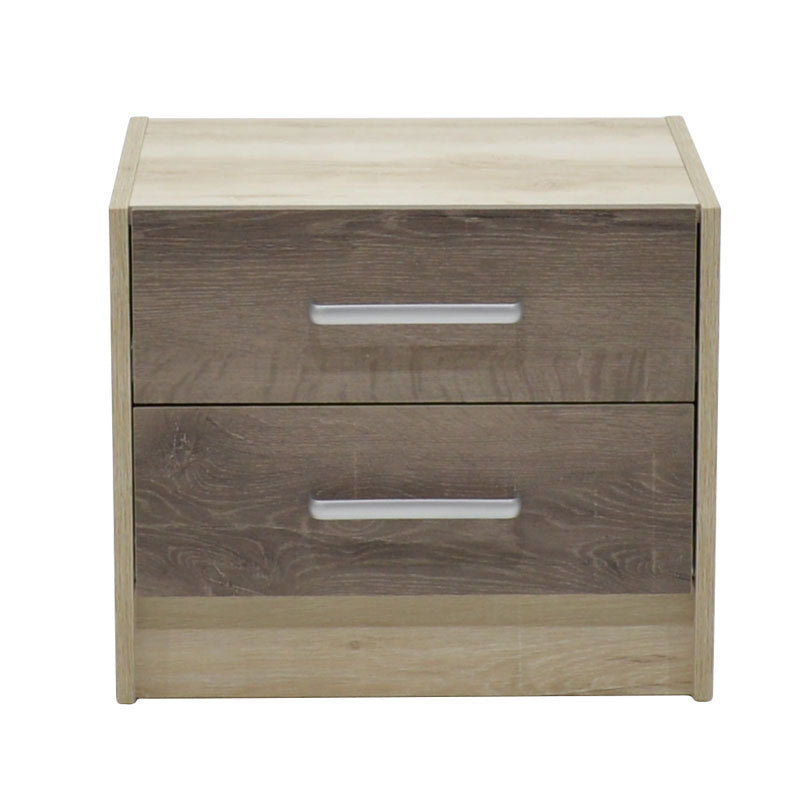 Nightstand Olympus pakoworld with 2 drawers in castillo-toro colour 47,5x40,5x40,5