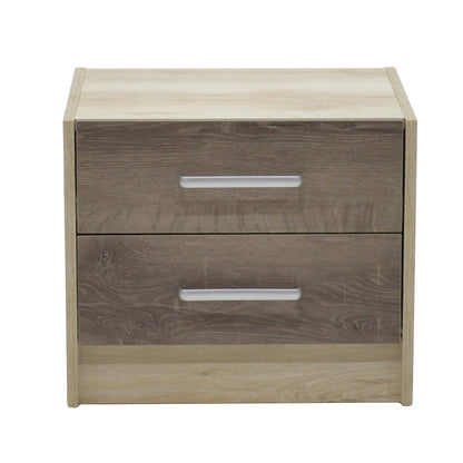 Nightstand Olympus pakoworld with 2 drawers in castillo-toro colour 47,5x40,5x40,5